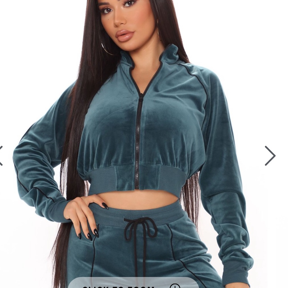 Brand New With Tags Fashion Nova Crop Green Jacket - Picture 1 of 8